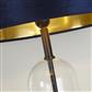 Oxford Table Lamp- Glass, Black Metal, Marble & Navy Velvet