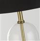 Oxford Table Lamp - Glass, Brass Metal & Black Velvet Shade