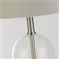 Oxford Table Lamp - Glass, Satin Nickel & Grey Velvet Shade