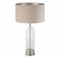 Oxford Table Lamp - Glass, Satin Nickel & Pink Velvet Shade