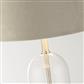 Oxford Table Lamp - Glass, Satin Nickel & Taupe Velvet Shade