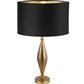Rye Table Lamp - Antique Brass Metal & Black Velvet Shade