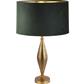 Rye Table Lamp - Antique Brass Metal & Green Velvet Shade