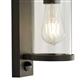 Bakerloo Outdoor PIR Wall Light - Black with Clear Glass