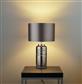 Ellie Table Lamp - Column Ridged Glass Base & Grey Shade