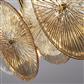 Wagon Wheel 10Lt Bar Pendant -Bronze Metal,Clear/Amber Glass