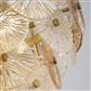 Wagon Wheel 5Lt Pendant - Bronze Metal & Clear & Amber Glass
