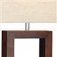 Calven Table Lamp - Dark Wood Base & Linen Shade