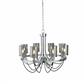 Catalina 8Lt Ceiling Pendant - Chrome & Smoked Glass Shades