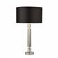 Kylie Table Lamp - Chrome Metal, Clear Glass & Black Shade