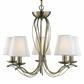 Andretti 5Lt Ceiling Pendant - Antique Brass & Ivory Shades