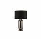 Lux & Belle Table Lamp Chrome Glass and Black Fabric Shade