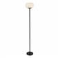 Lumina Floor Lamp - Black Metal & Frosted Ribbed Glass