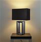 Mirror Table Lamp - Gold, Marble Base with Black Drum Shade