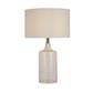 Nordic Table Lamp - Textured Glass, Chrome & White Shade