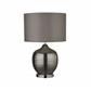 Lydia Table Lamp - Smoked Ridged Glass with Grey Shade