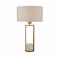 Claire Table Lamp - Gold Metal, White Marble & White Shade