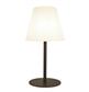 LED Outdoor Table Lamp, Dark Grey, White Pc Tapered Shade