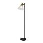 1Lt Floor Lamp With Pyramid Glass - Black/Gold