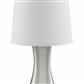 Touch Table Lamp - Satin Silver Metal & White Fabric Shade