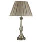 Flemish Table Lamp- Antique Brass Metal & Mink Pleated Shade