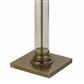 Pedestal Floor Lamp - Glass, Antique Brass & Cream Shade