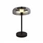 Frisbee Table Lamp - Black Metal & Smoked Glass