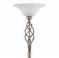 Zanzibar Floor Lamp - Antique Brass Metal & Marble Glass