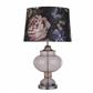 x Sanderson Table Lamp - Floral Print With Mauve Glass