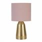 x Hollis Table Lamp - Gold With Blush Shade