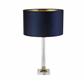 Scarborough Table Lamp - Crystal, Brass Metal & Navy Velvet