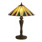 Charleston Tiffany Table Lamp-Antique Brass & Stained Glass