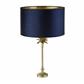 Palm Table Lamp - Satin Brass Metal & Navy Velvet Shade
