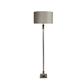Lux & Belle Floor Lamp -Clear Glass & Chrome with Grey Shade