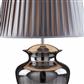 Elina Table Lamp - Chrome Metal, Smoked Glass & Pewter Shade