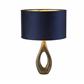 Bucklow Table Lamp - Antique Brass Metal & Navy Velvet Shade