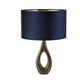 Bucklow Table Lamp - Antique Brass Metal & Navy Velvet Shade