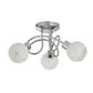 3Lt Chrome Ceiling Light with White Glass Shades